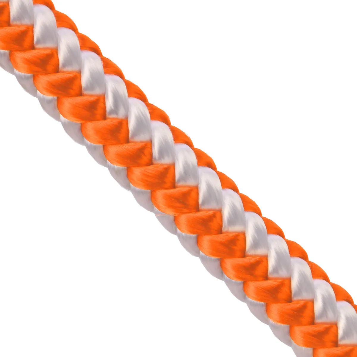 1/2 Arborist Rope - White & Neon Orange