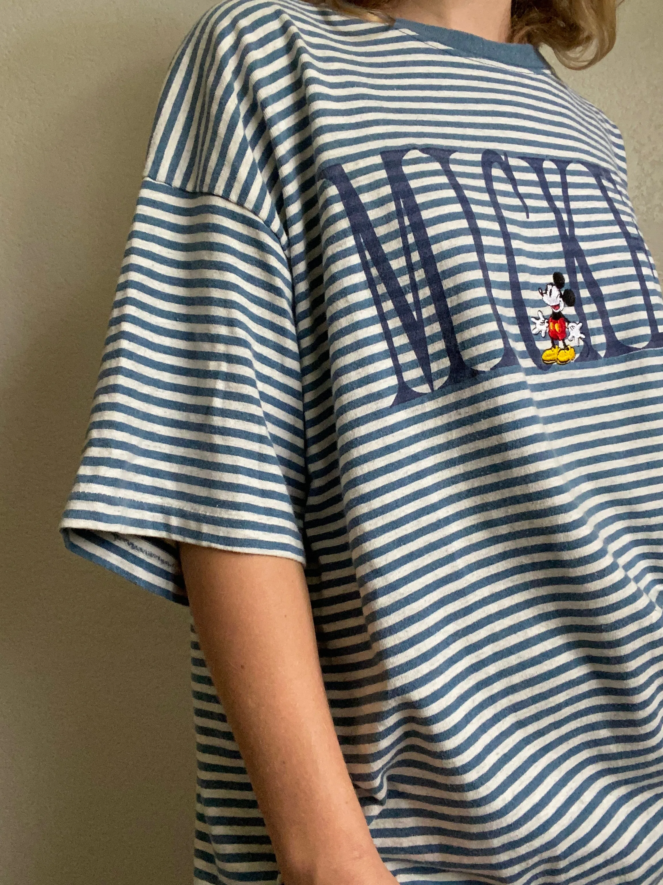 1990s Disney Mickey Mouse striped t shirt XL