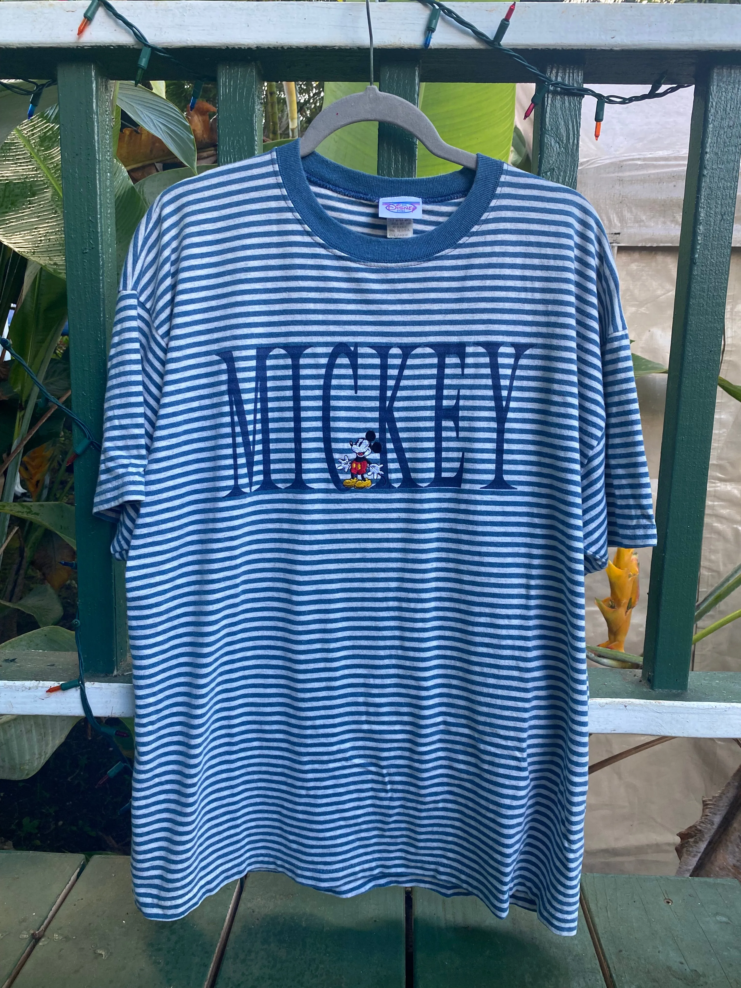 1990s Disney Mickey Mouse striped t shirt XL
