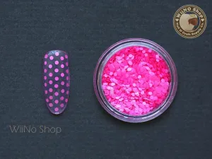 1mm Neon Hot Pink Round Dots Glitter