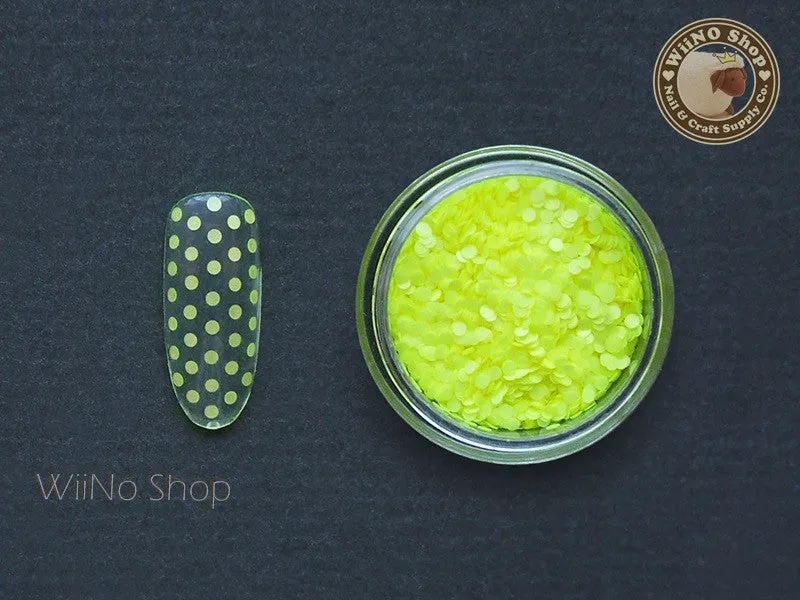 1mm Neon Yellow Round Dots Glitter
