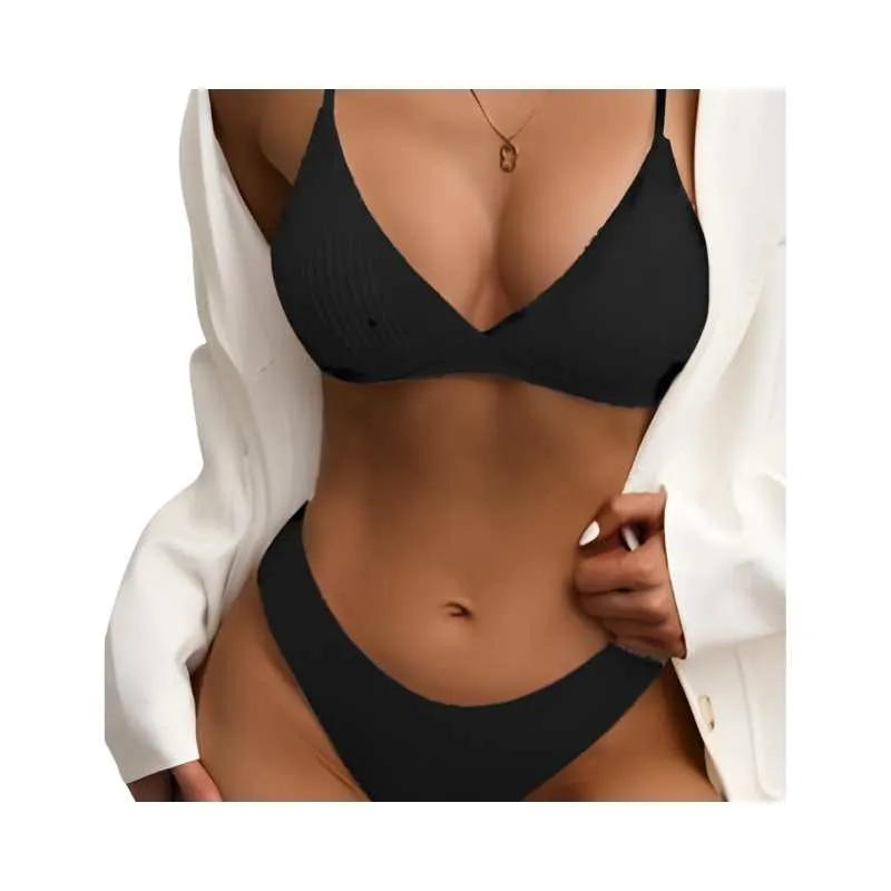 2-Piece Full Cup High-Waist Bikini Set