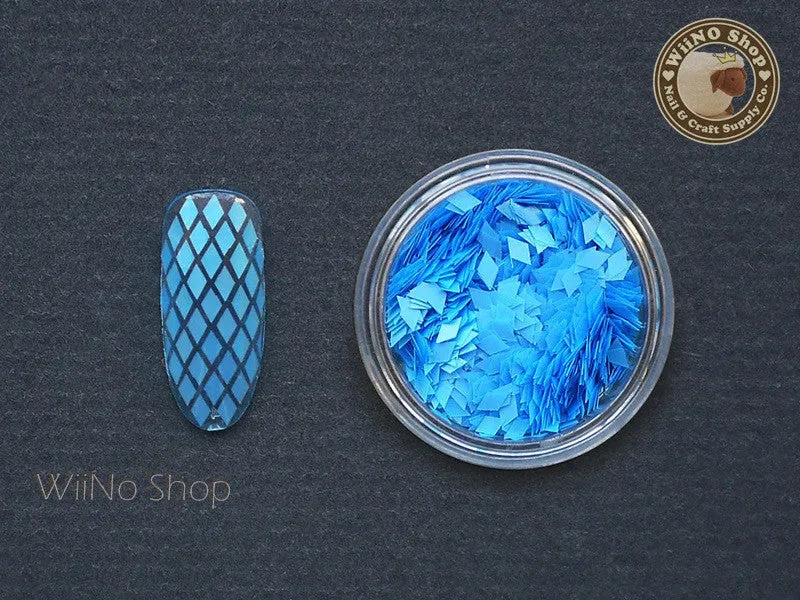 2 x 3mm Neon Blue Diamond Shape Glitter