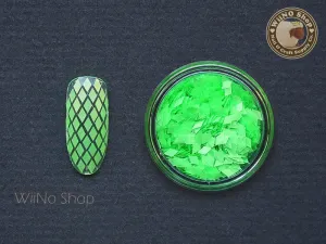 2 x 3mm Neon Green Diamond Shape Glitter