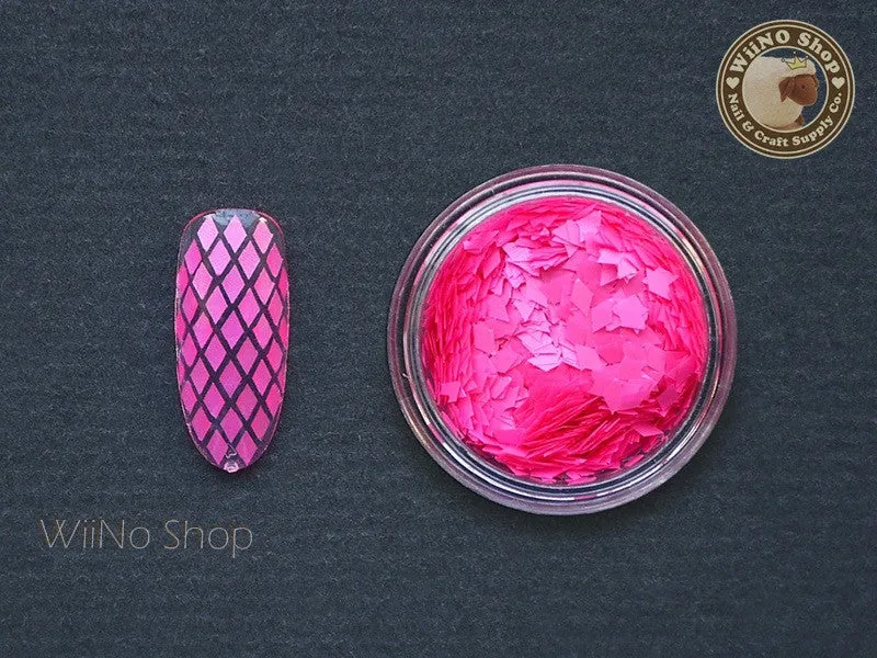 2 x 3mm Neon Hot Pink Diamond Shape Glitter