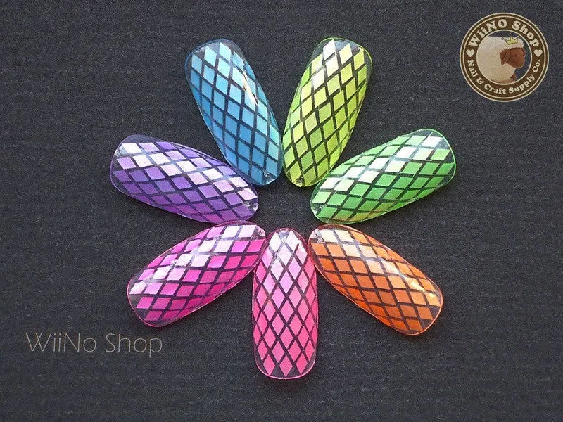 2 x 3mm Neon Orange Diamond Shape Glitter