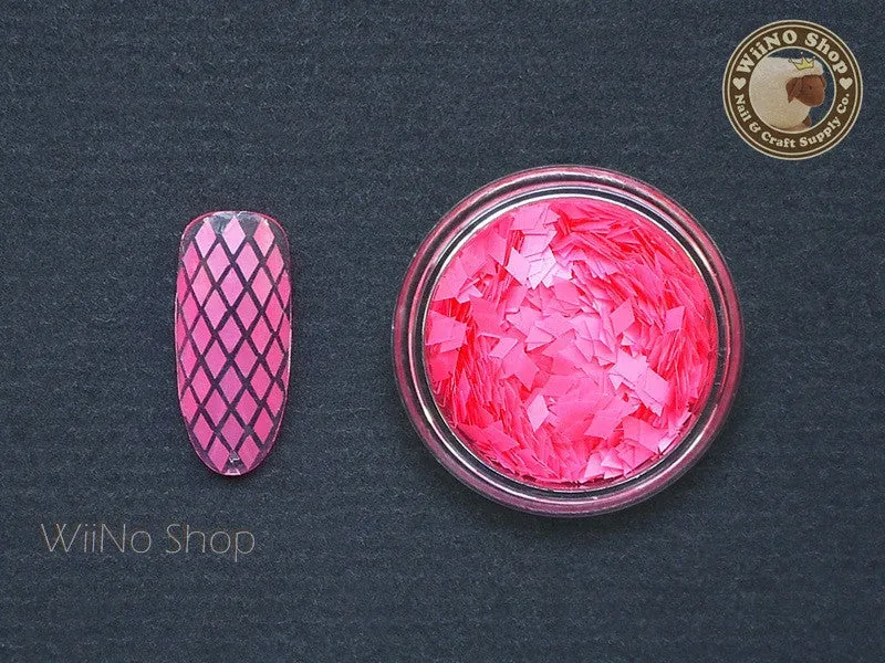 2 x 3mm Neon Pink Diamond Shape Glitter