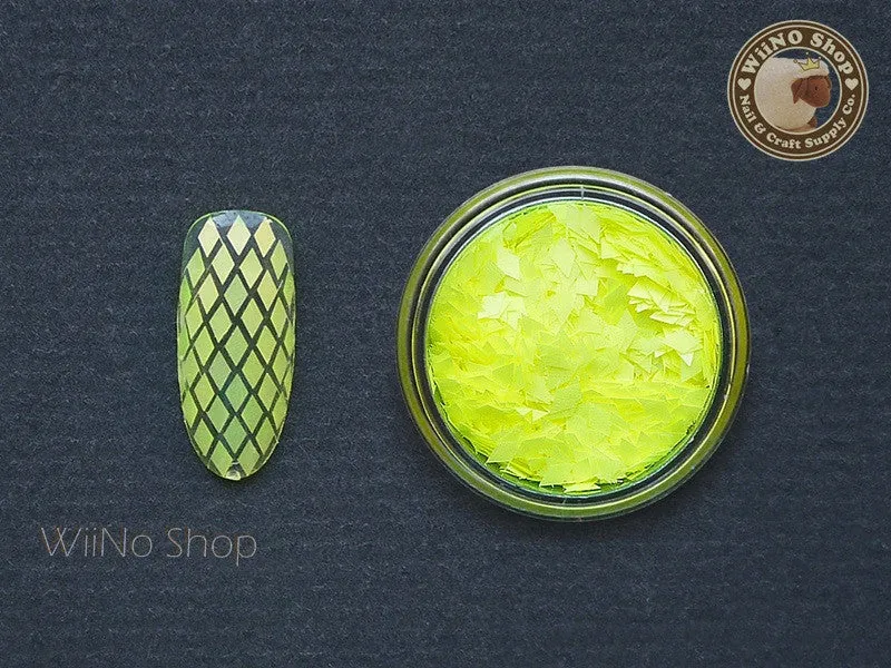 2 x 3mm Neon Yellow Diamond Shapes Glitter