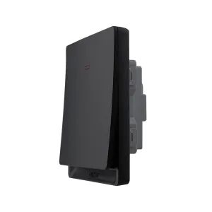 20A Double Pole Switch with Neon - Black