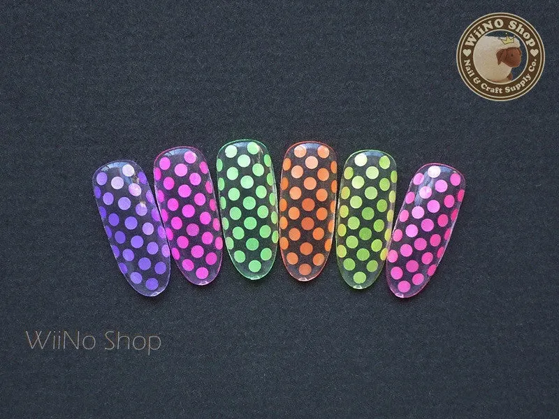 2mm Neon Blue Round Dots Glitter