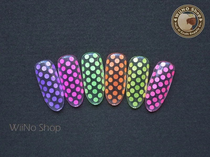 2mm Neon Orange Round Dots Glitter