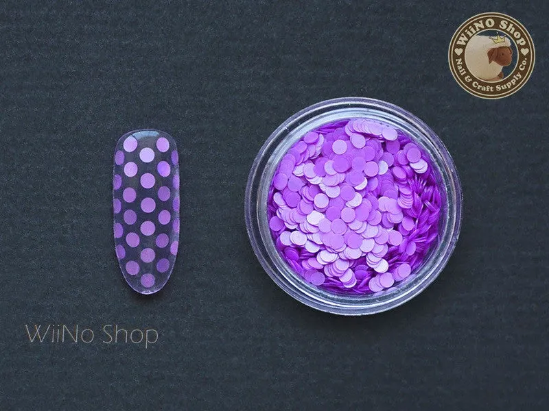2mm Neon Purple Round Dots Glitter