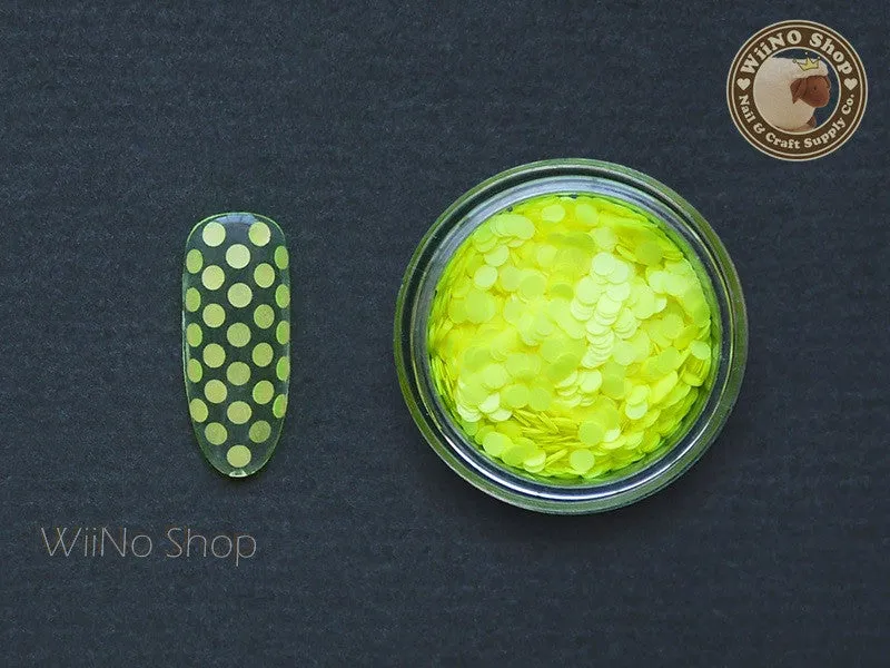2mm Neon Yellow Round Dots Glitter