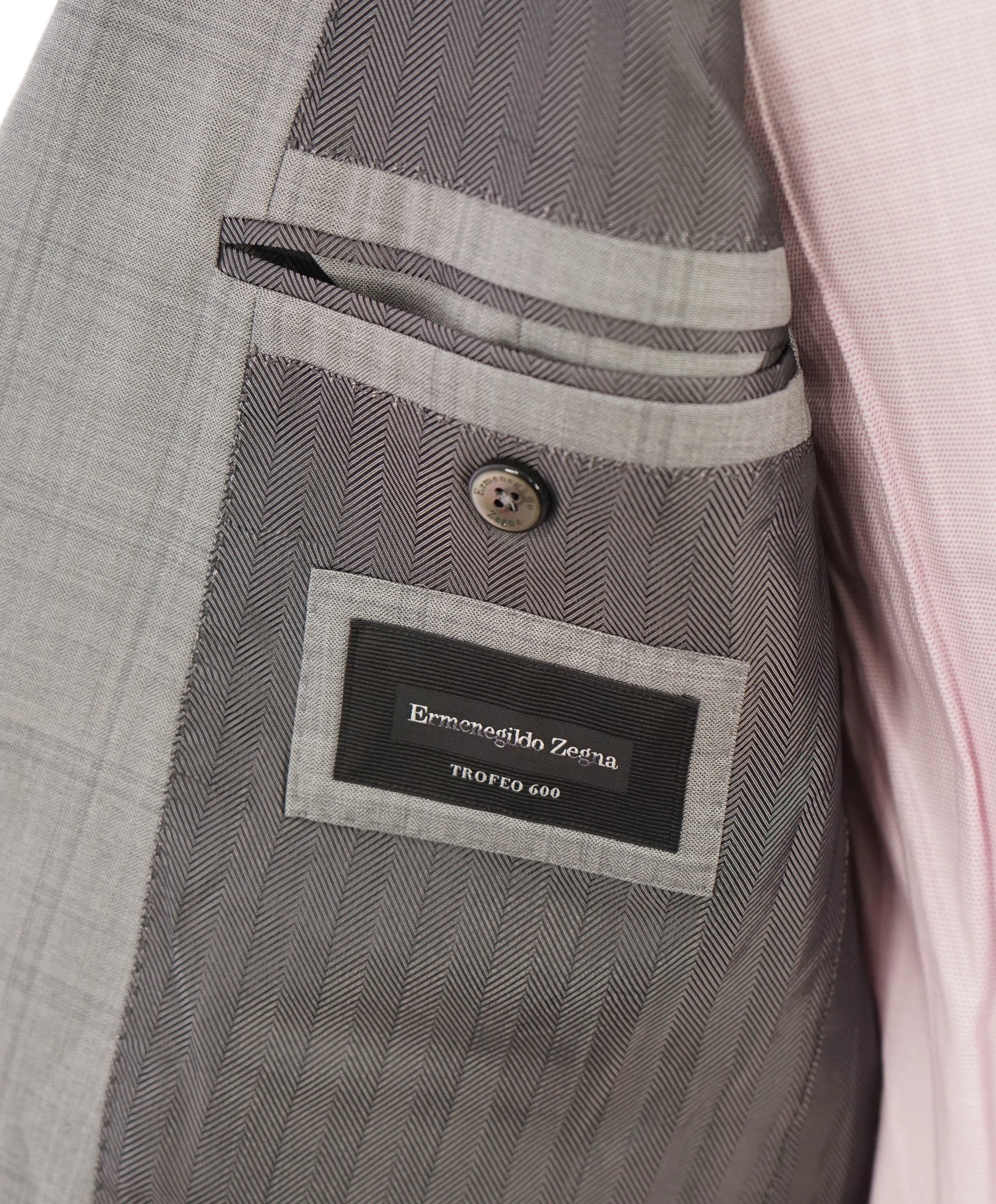 $3,290 ERMENEGILDO ZEGNA- “TORFEO 600 MANHATTAN” Gray Silk Blazer- 40R