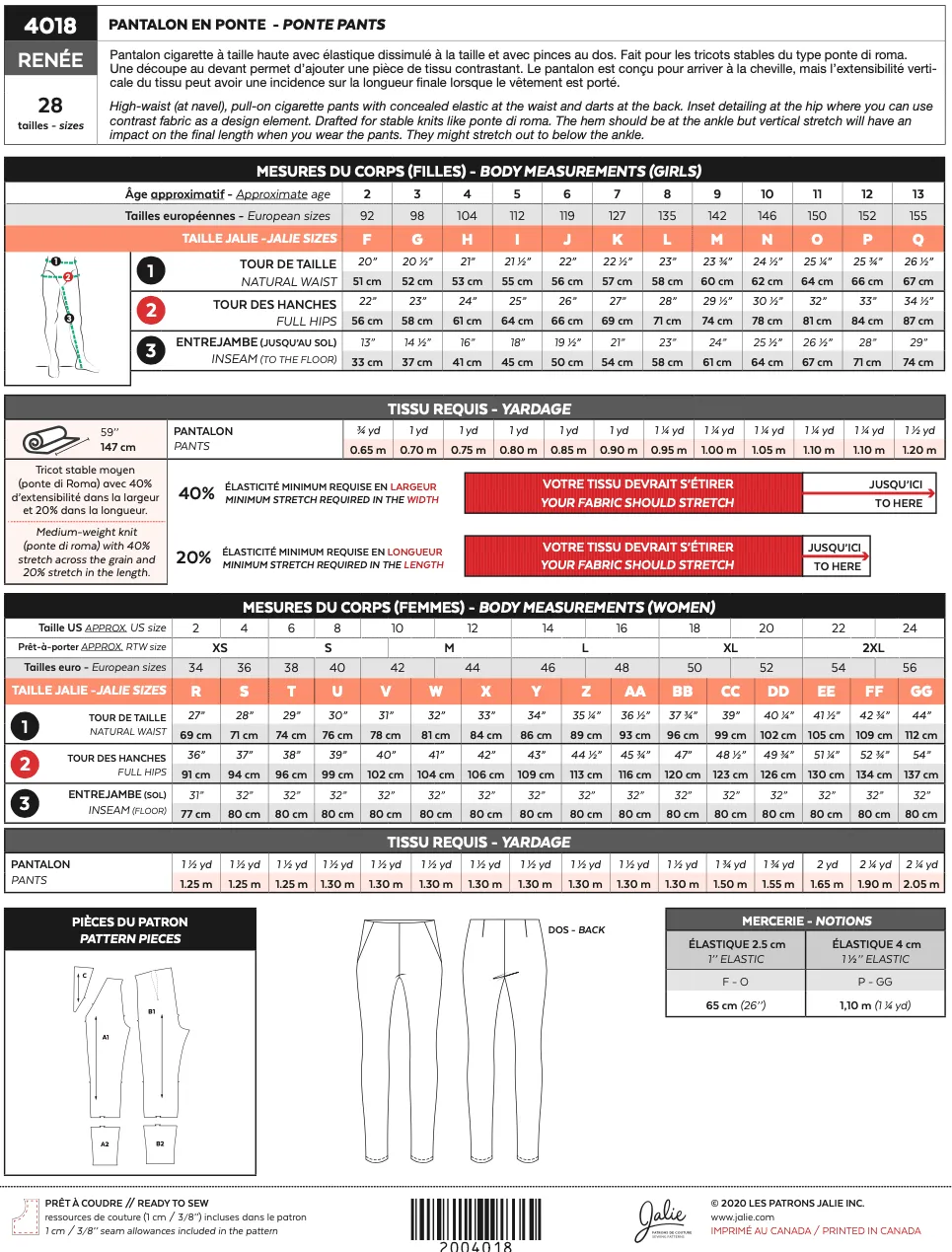 4018 // RENÉE Ponte Pants