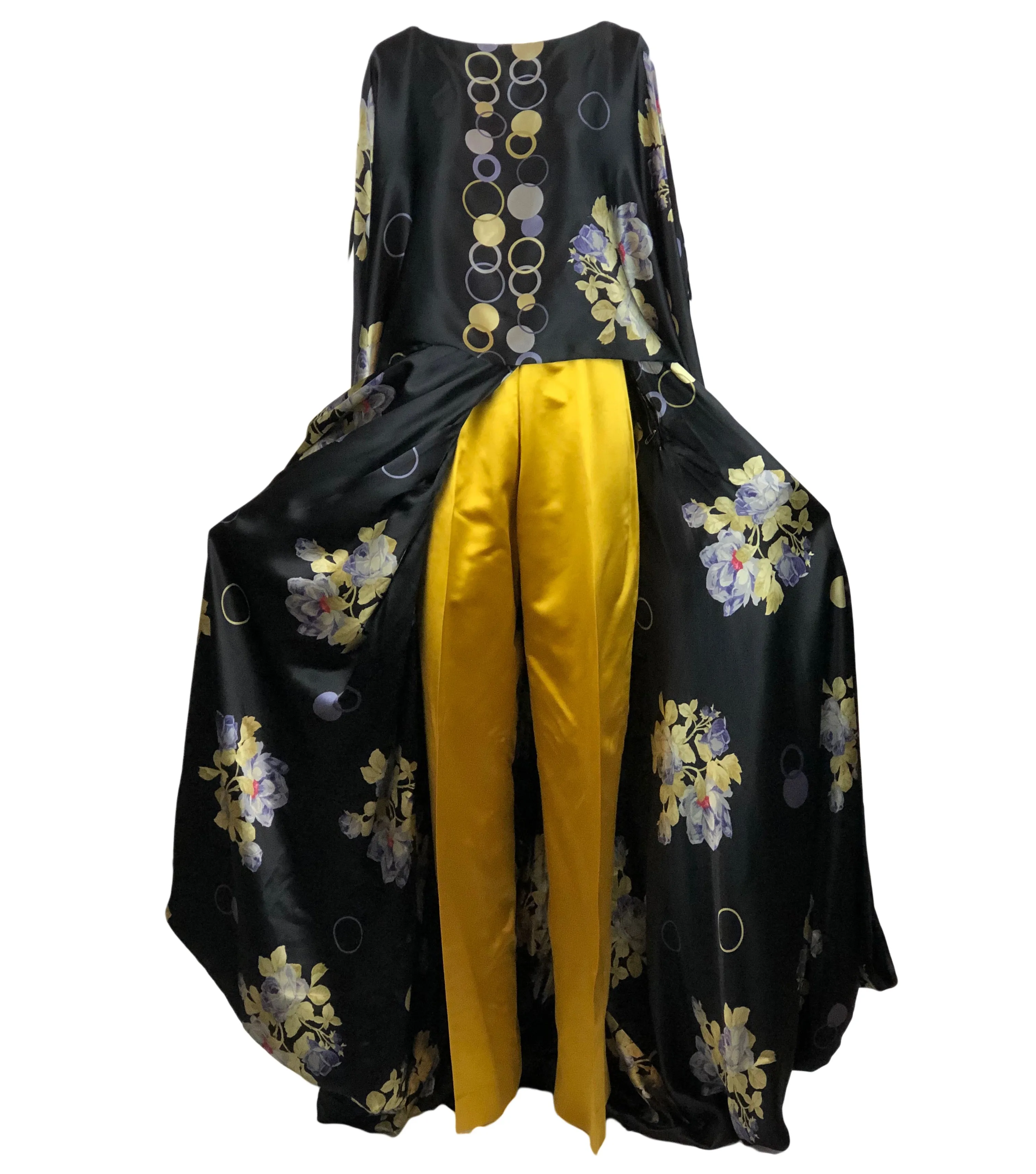 70s Roberto Capucci Peau de Soie Draped Evening Ensemble