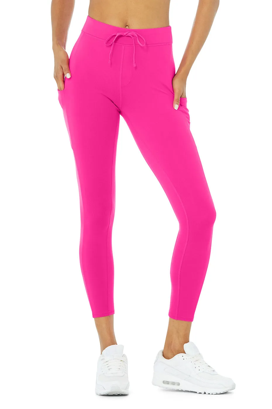 7/8 High-Waist Checkpoint Legging - Neon Pink