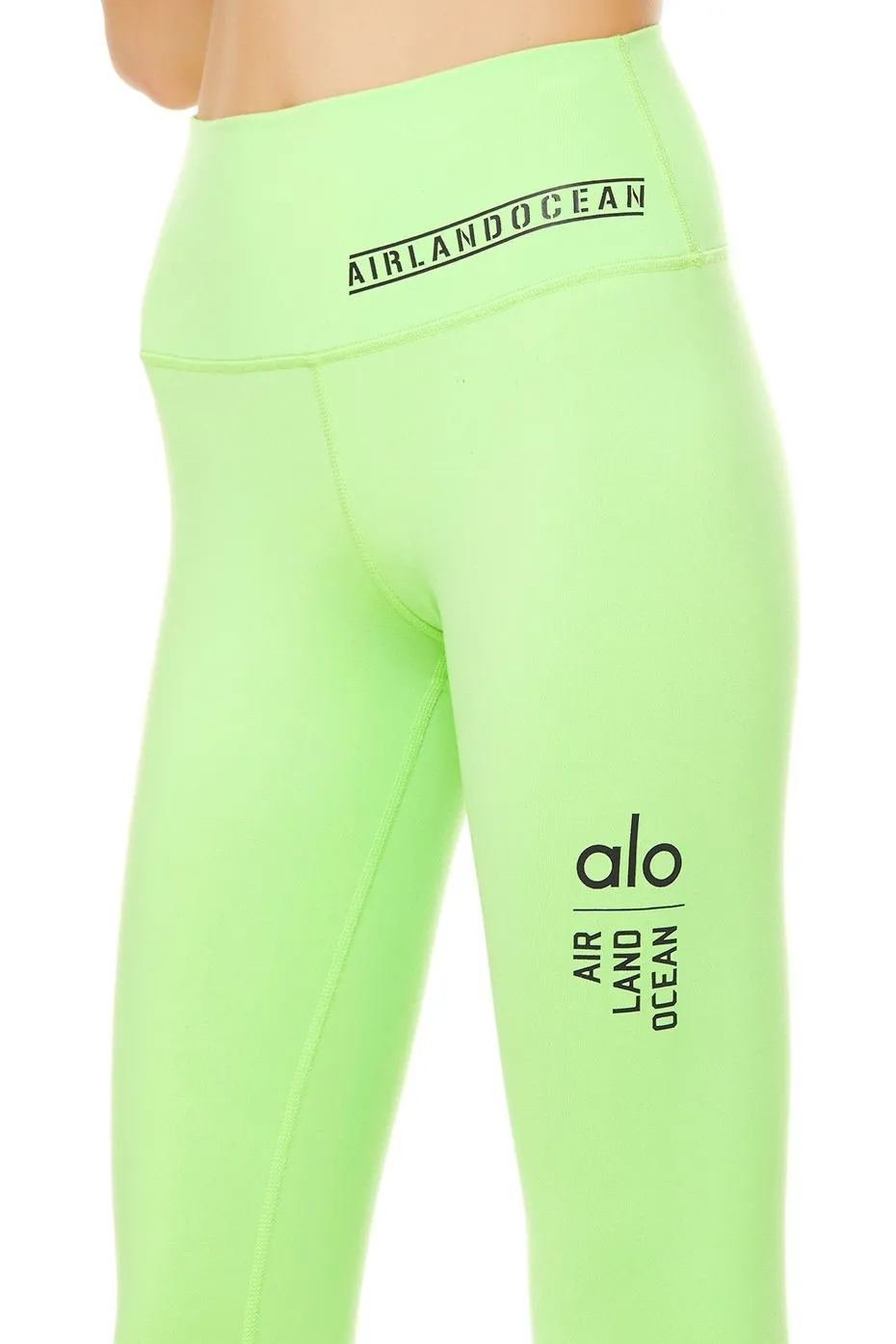 7/8 High-Waist Focal Point Legging - Neon Lime/Black