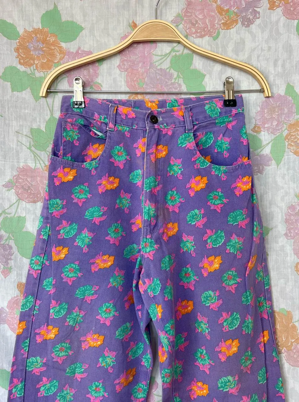 90's Iconic Flower Print Pants