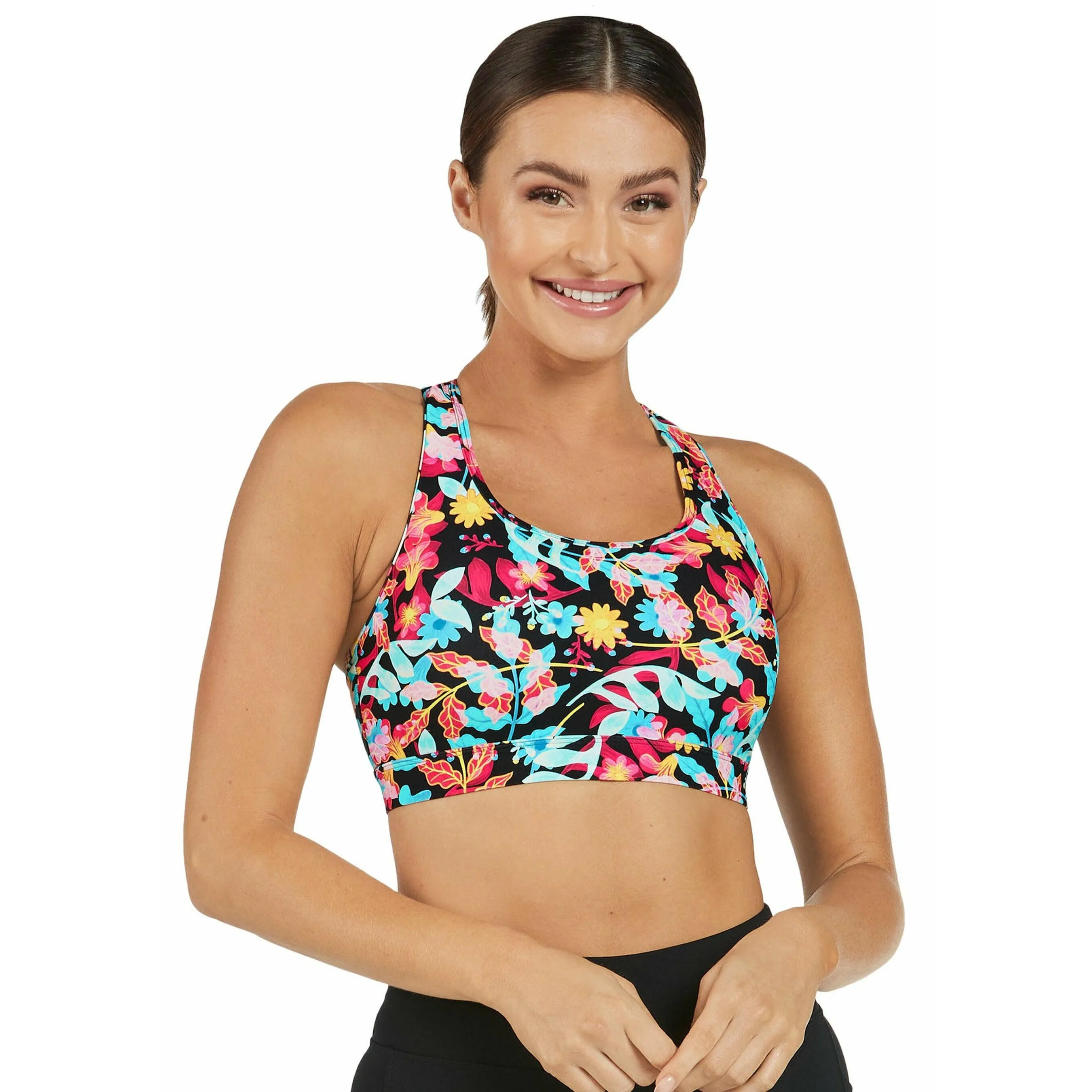 Abi and Joseph Run Swim High Support Crop