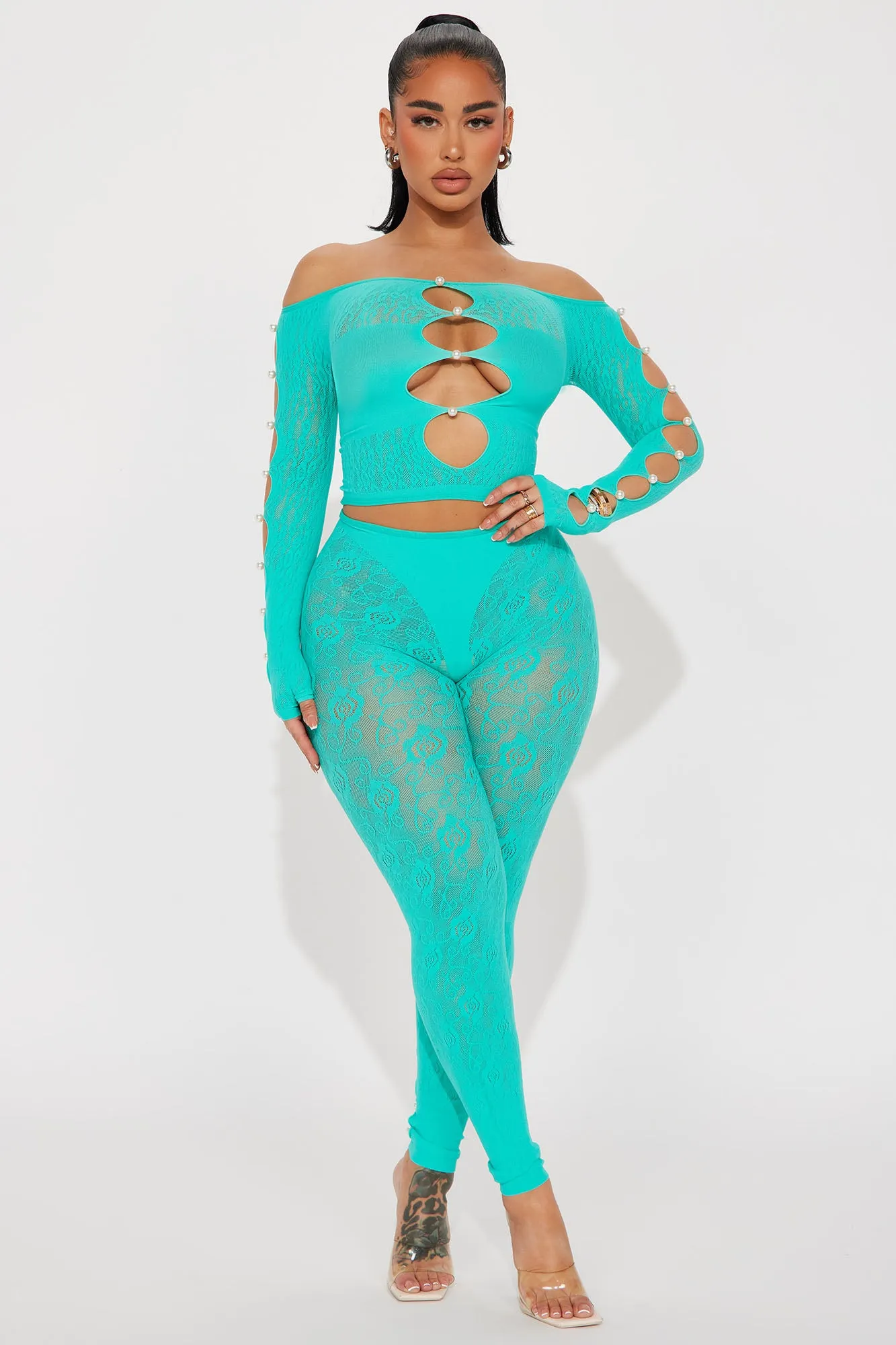 About Me Seamless Legging Set  - Aqua