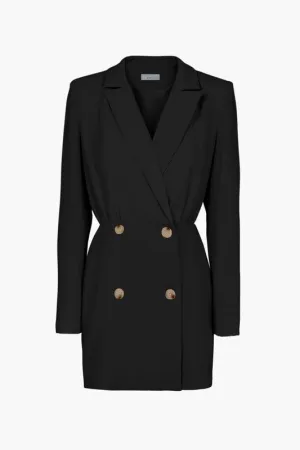 Adele Soft Blazer Romper-Black