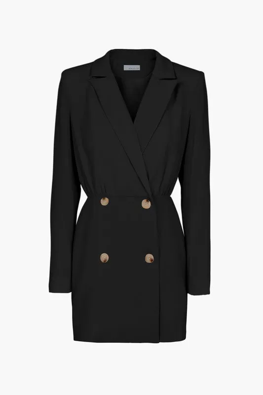 Adele Soft Blazer Romper-Black
