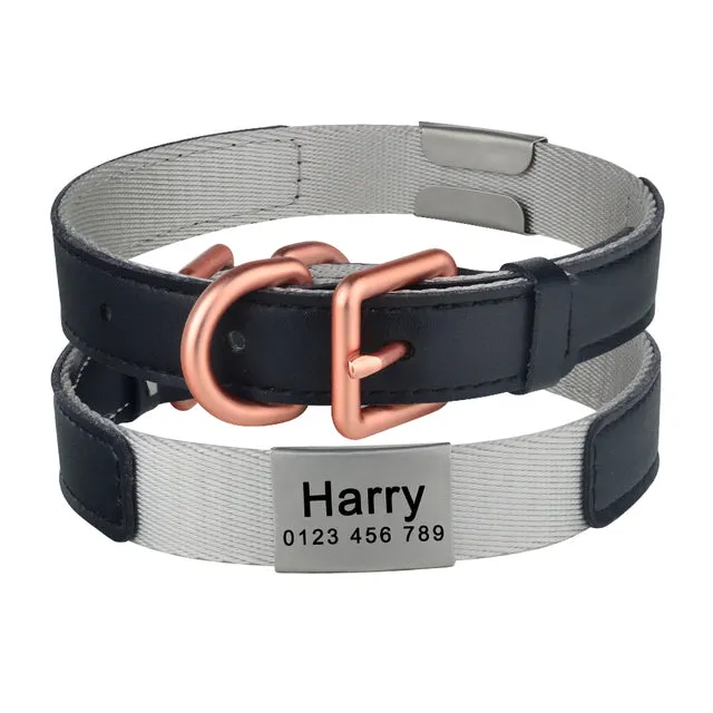 Adjustable Nylon Collar Engrave Dog Collar