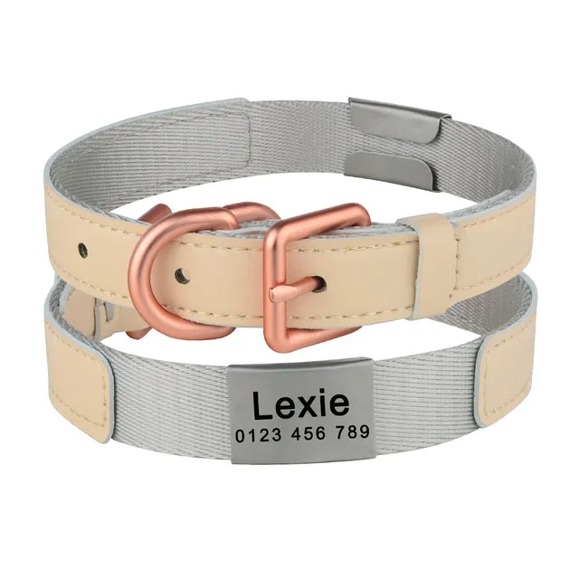 Adjustable Nylon Collar Engrave Dog Collar