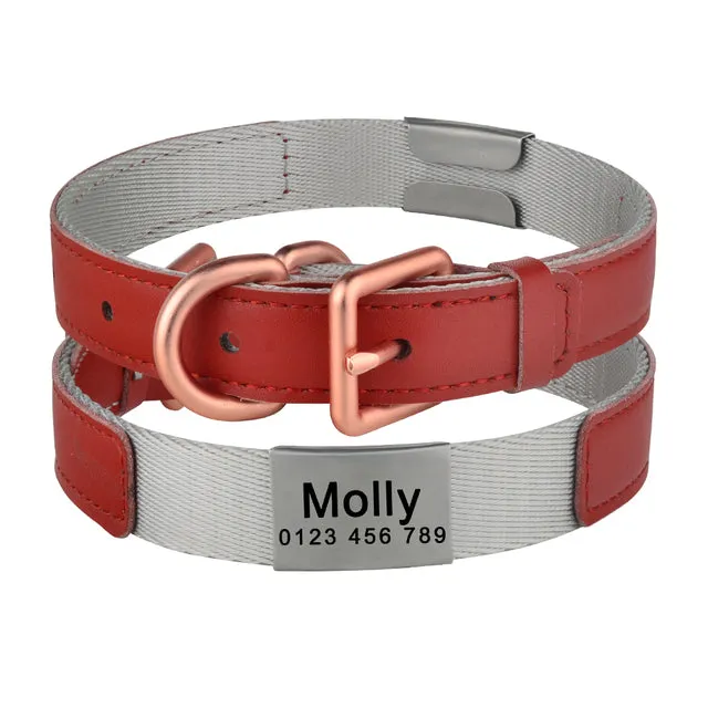 Adjustable Nylon Collar Engrave Dog Collar