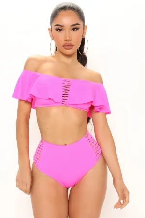 Adventures On A Tropical Island 2 Piece Bikini - Hot Pink