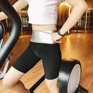 Aid In Sweating Pants Women Slimming Fat Burning Jogging Sporty Lose Weight Reduce-Belly Short Mid-Length Cropped Leggings