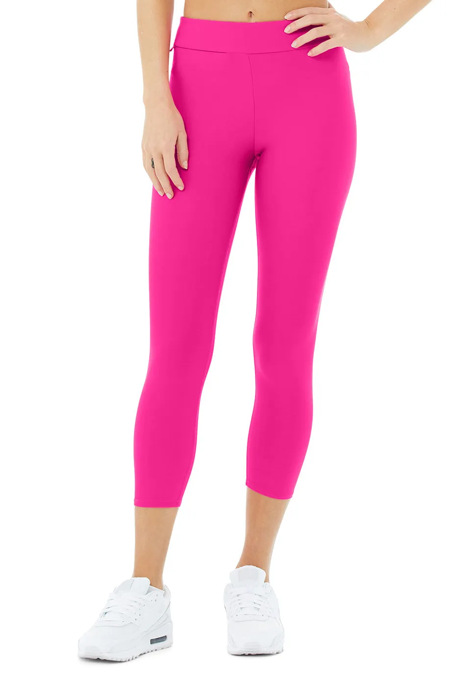 Airlift High-Waist Conceal-Zip Capri - Neon Pink