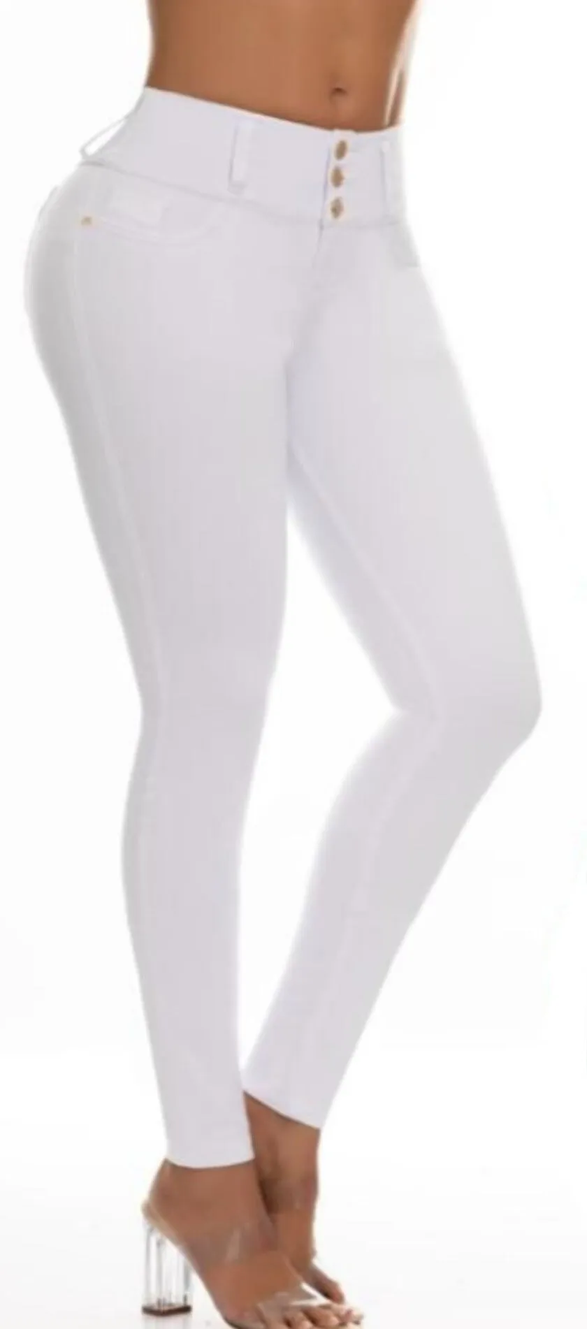 Aleja Push Up Jeans - High Waisted - White
