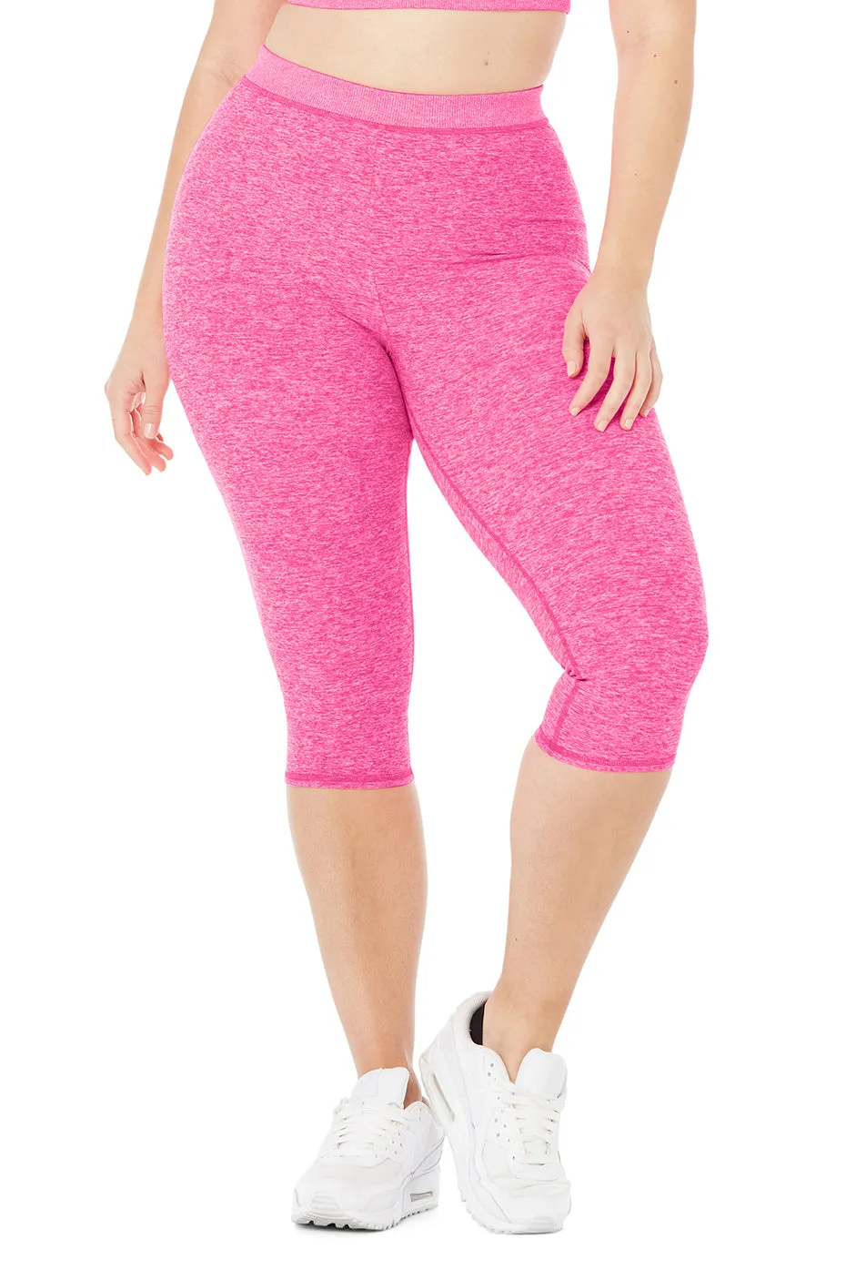Alosoft High-Waist Iconic 90's Capri - Neon Pink Heather