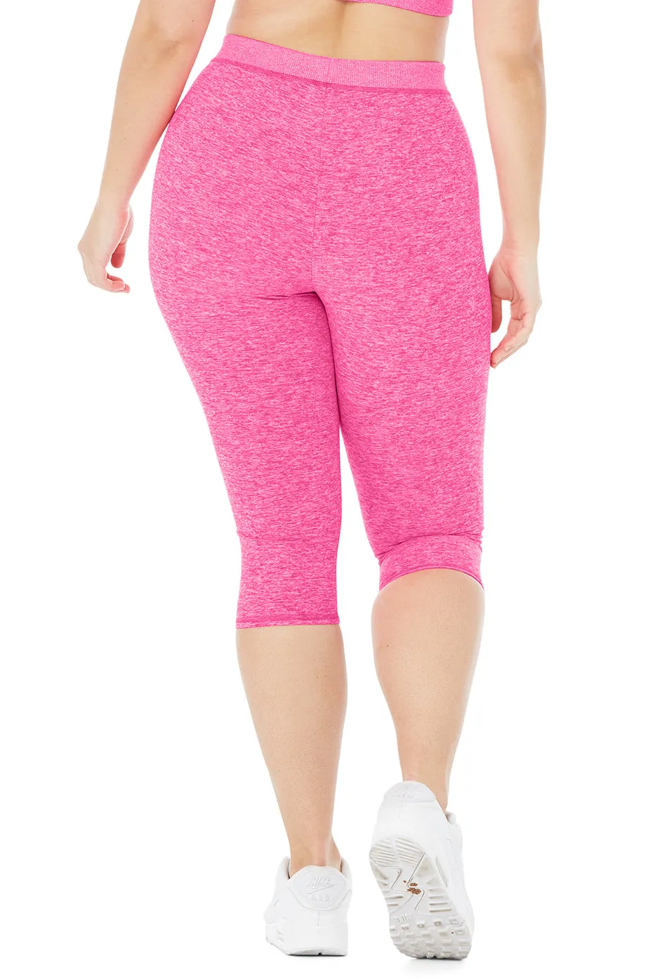 Alosoft High-Waist Iconic 90's Capri - Neon Pink Heather