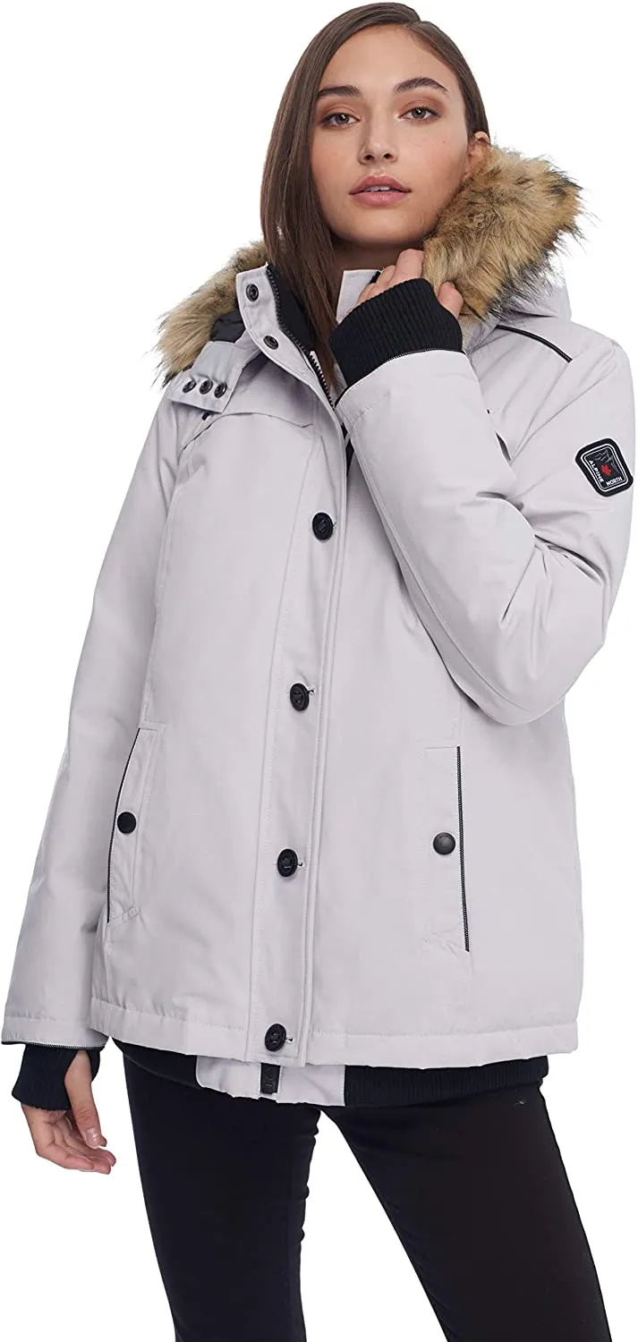 ALPINE NORTH Women's Down Bomber Jacket Winter Coat
