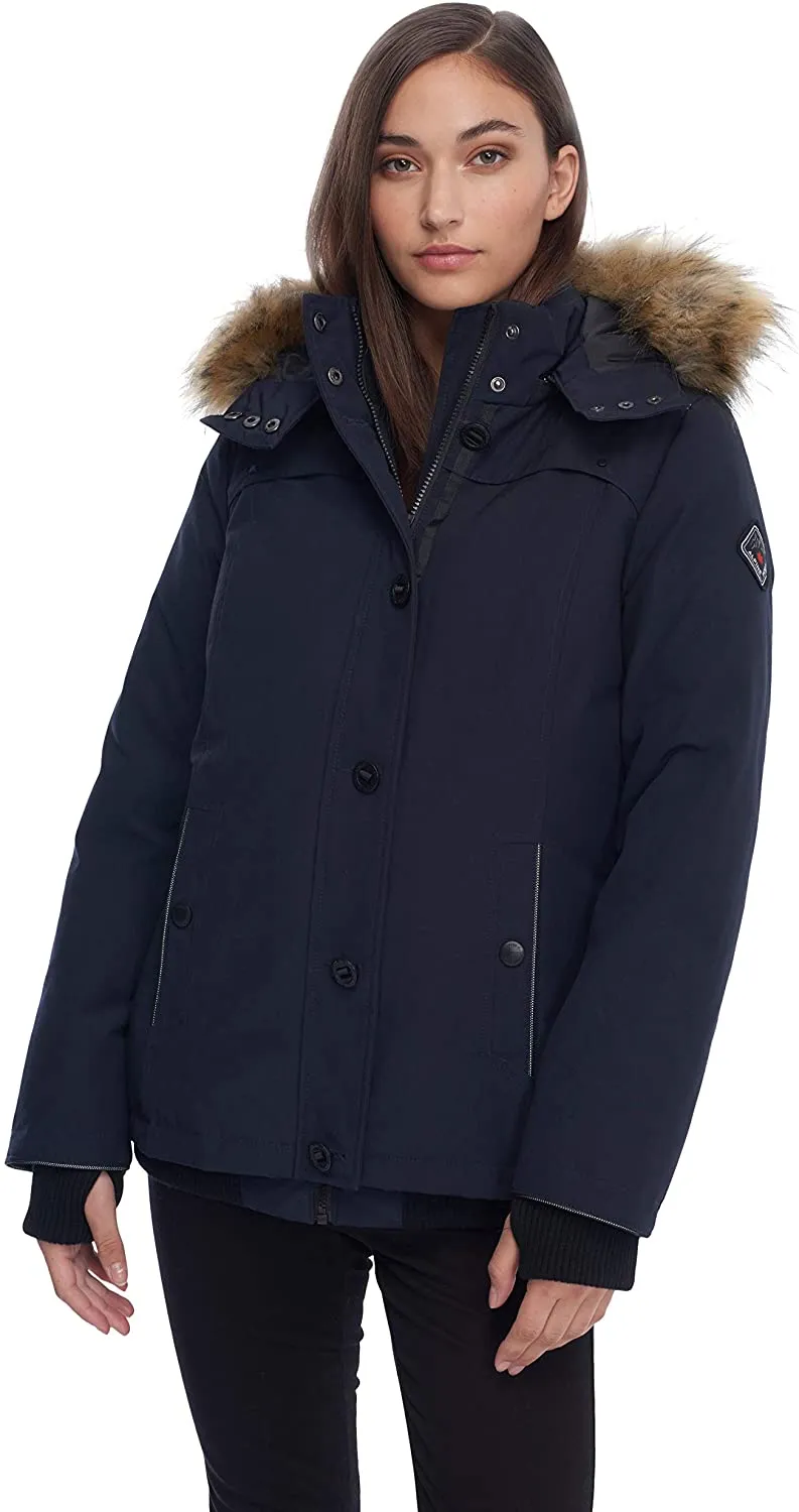 ALPINE NORTH Women's Down Bomber Jacket Winter Coat