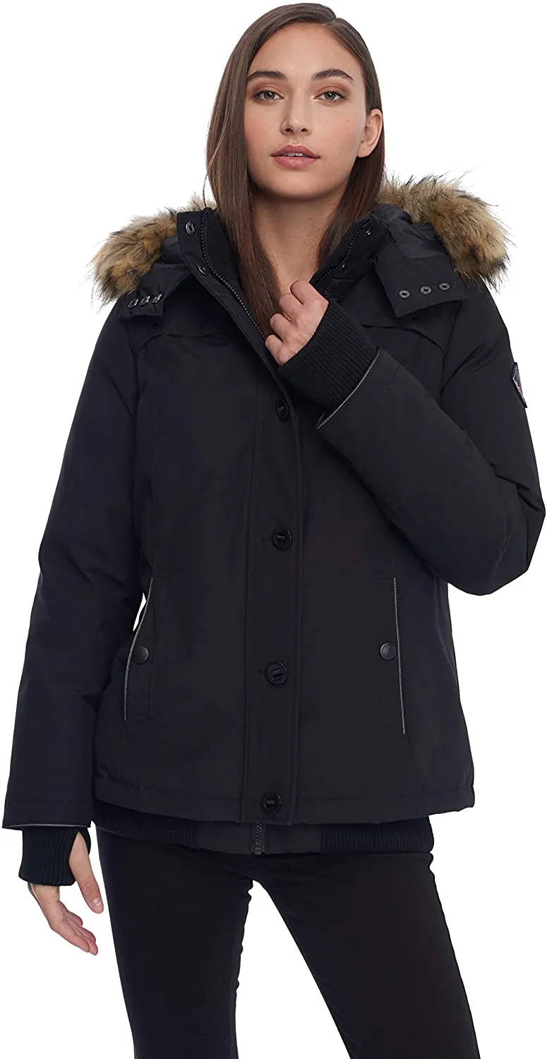 ALPINE NORTH Women's Down Bomber Jacket Winter Coat