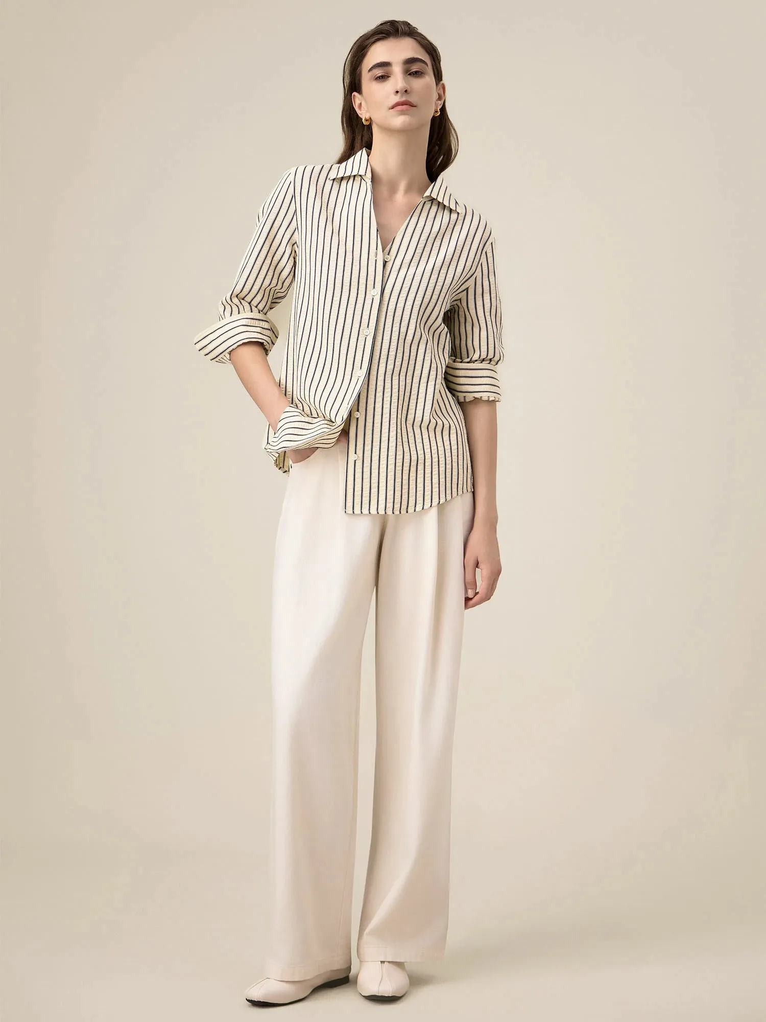Amoretu 100% Cotton Loose Straight Pants