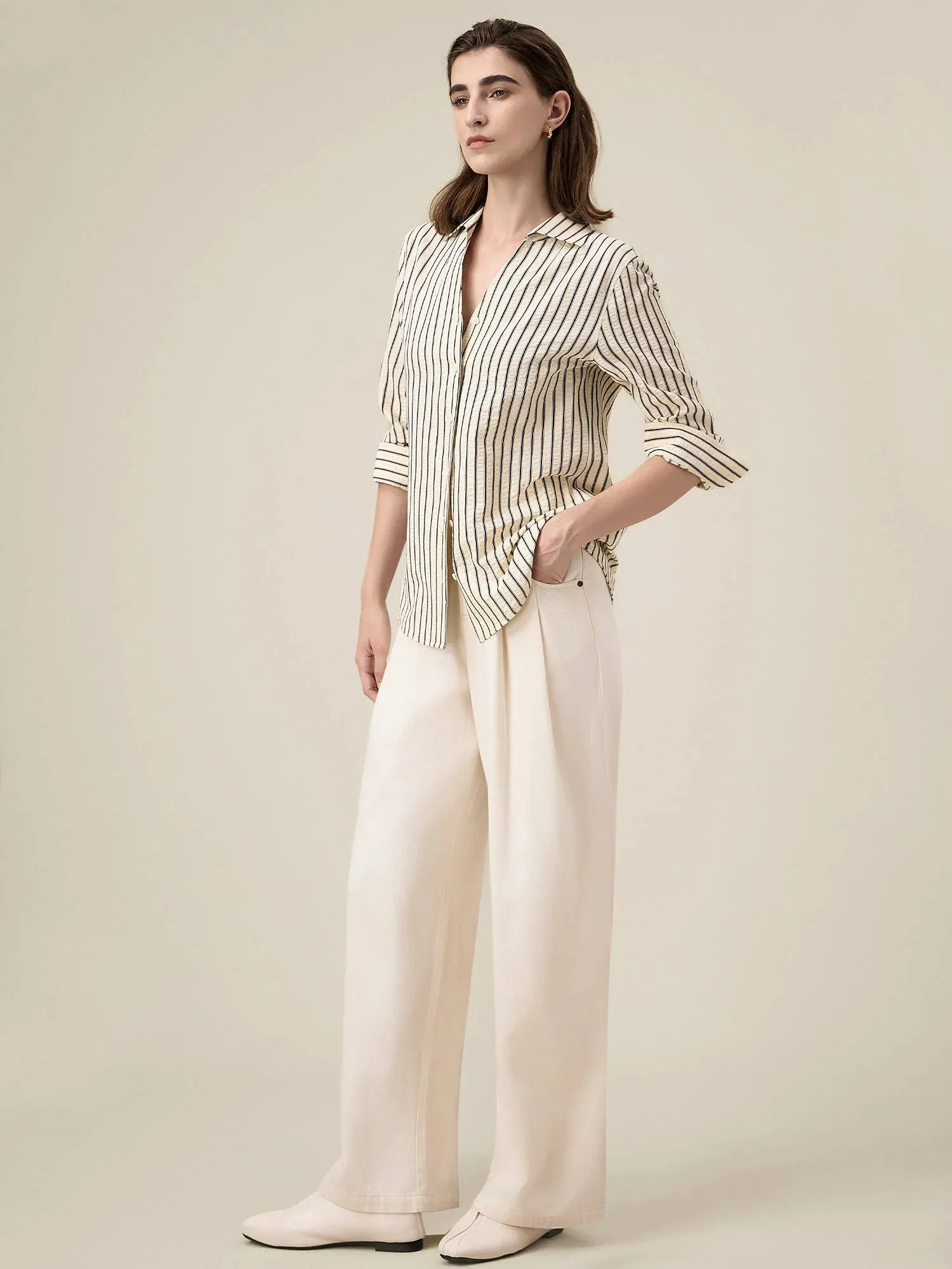Amoretu 100% Cotton Loose Straight Pants