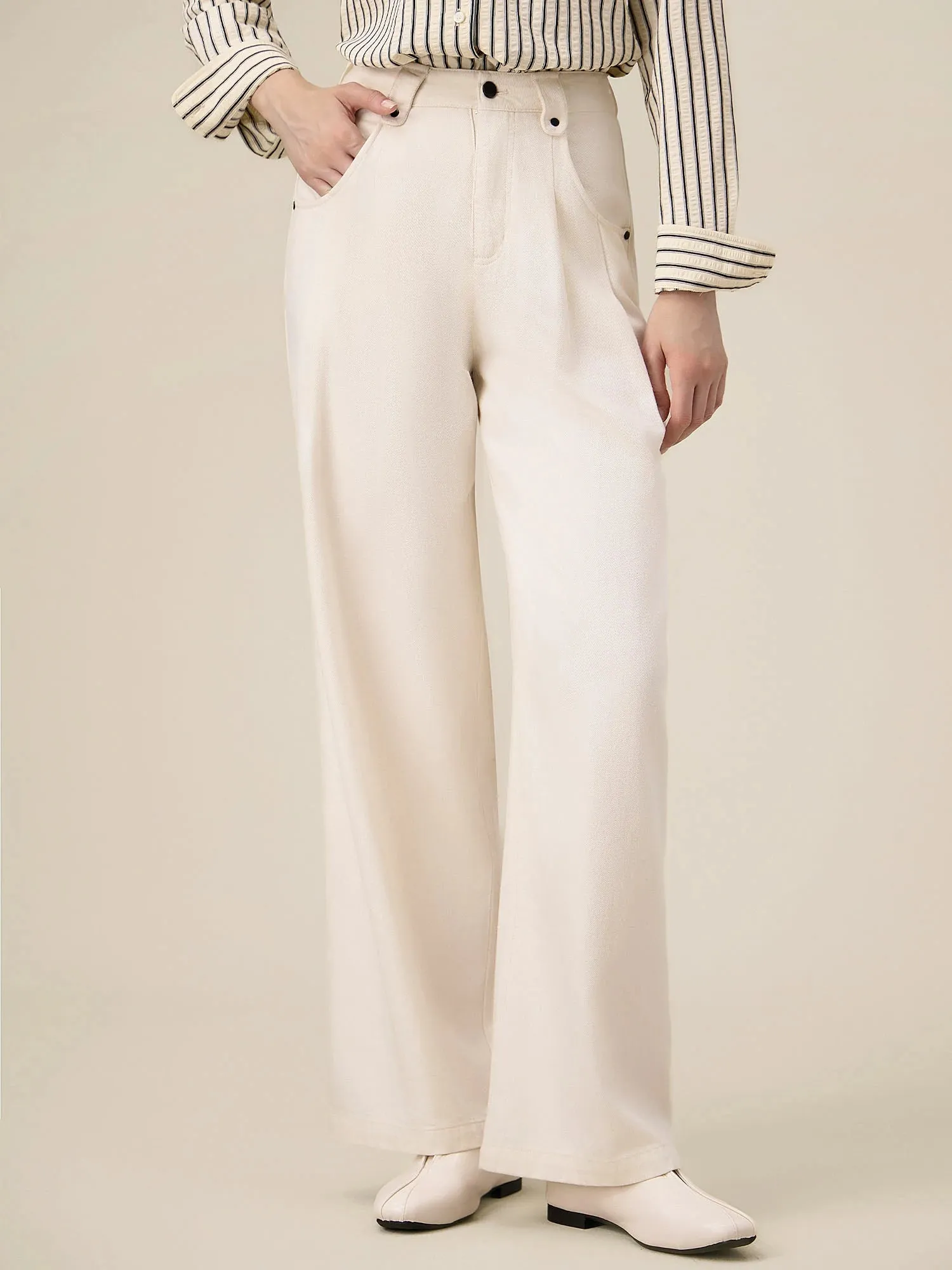 Amoretu 100% Cotton Loose Straight Pants