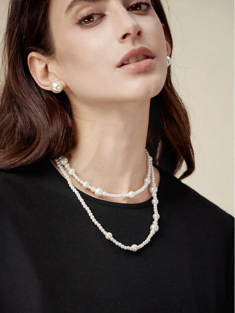 Amoretu Layerable Faux Pearl Long Necklace