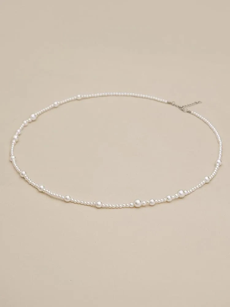 Amoretu Layerable Faux Pearl Long Necklace