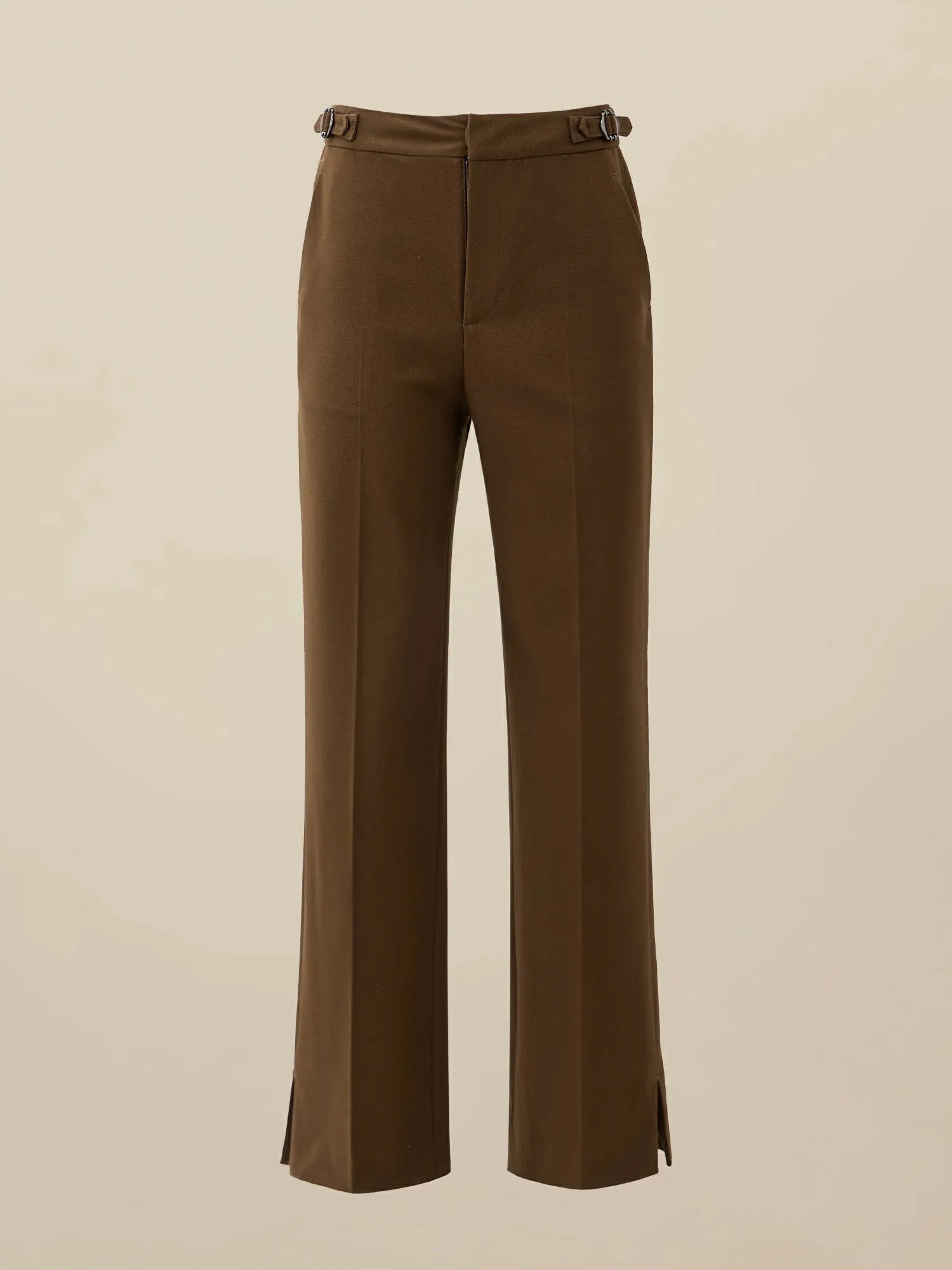 Amoretu Women's Wool Straight Slit Pants