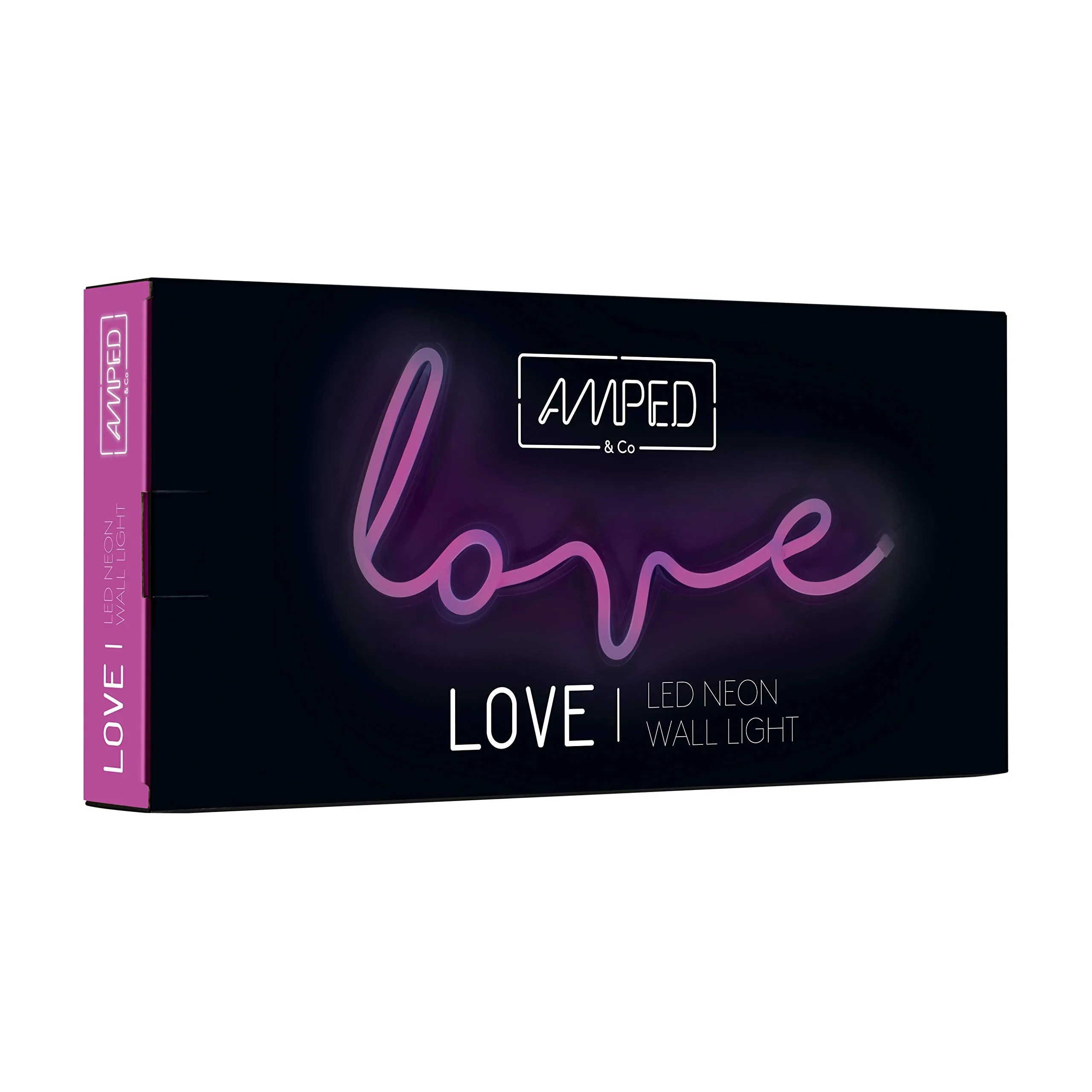 Amped & Co Love LED Neon Light Indoor Wall Sign with Line Switch, 16x7