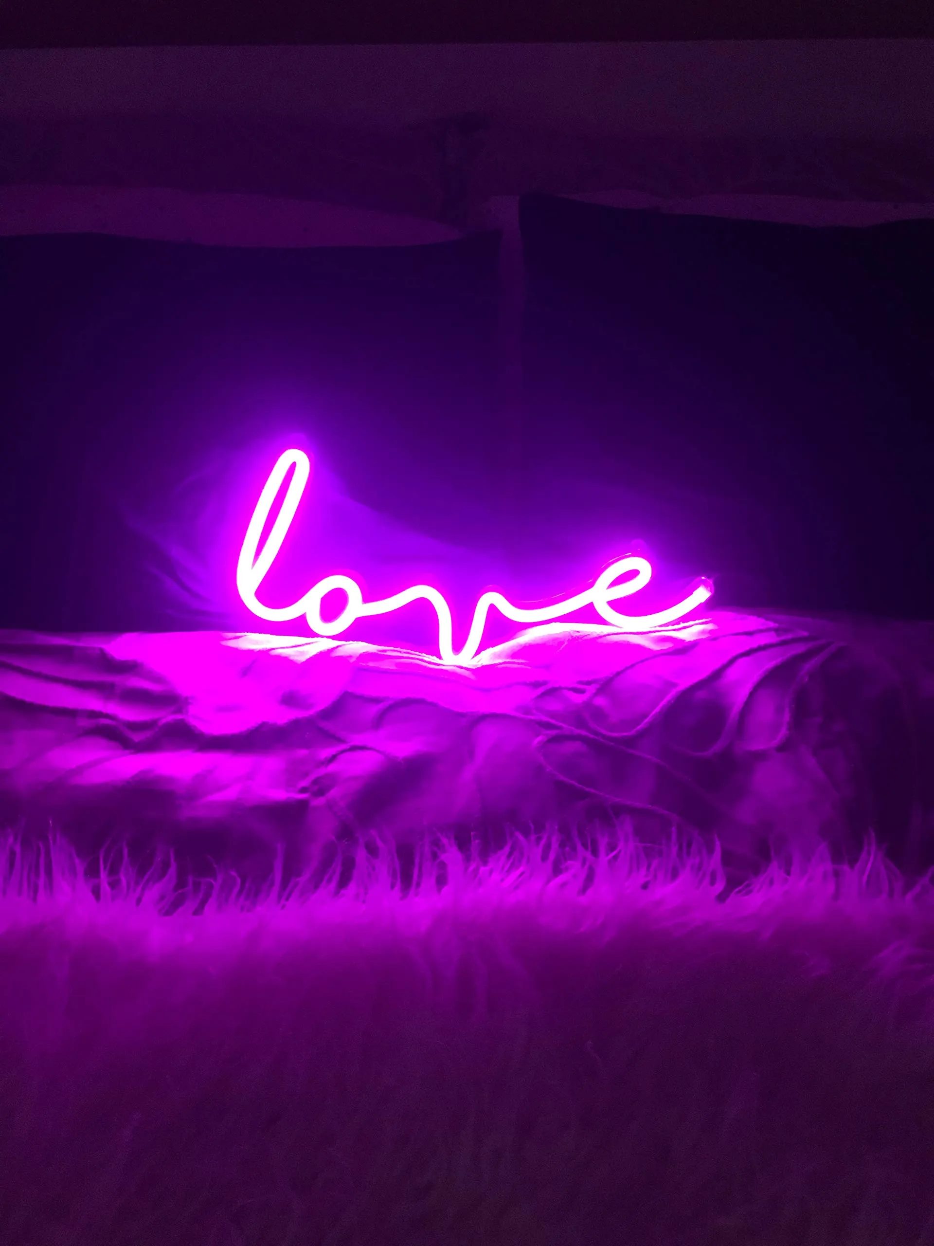 Amped & Co Love LED Neon Light Indoor Wall Sign with Line Switch, 16x7