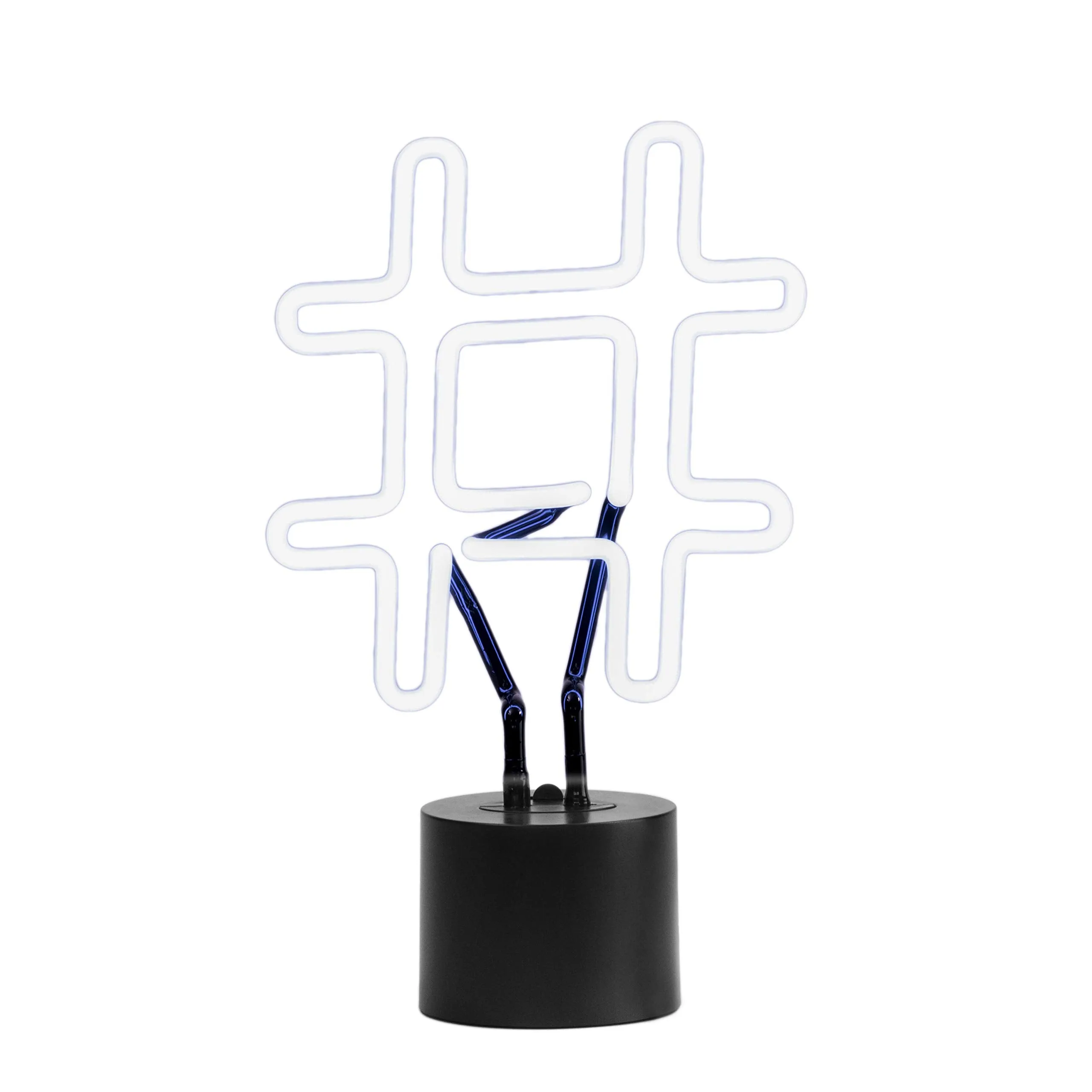 Amped & Co Neon Hashtag Symbol Desk Light, Real Neon, White, Large 8 x 13 inches, Home