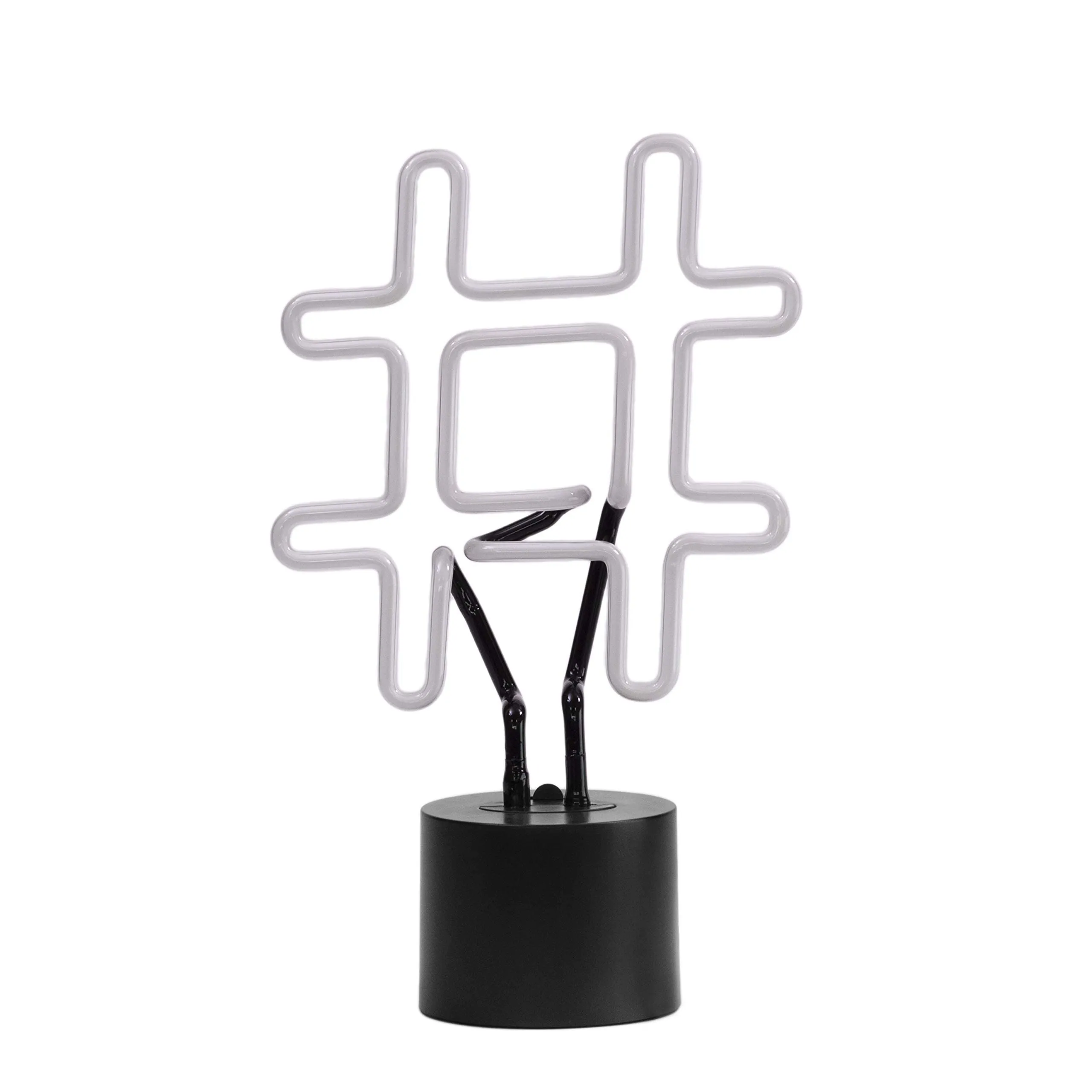 Amped & Co Neon Hashtag Symbol Desk Light, Real Neon, White, Large 8 x 13 inches, Home