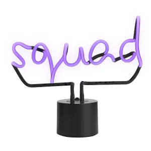 Amped & Co Squad Neon Desk Light, Real Neon, Purple, Large 11x12.2, Home Decor Neon Signs